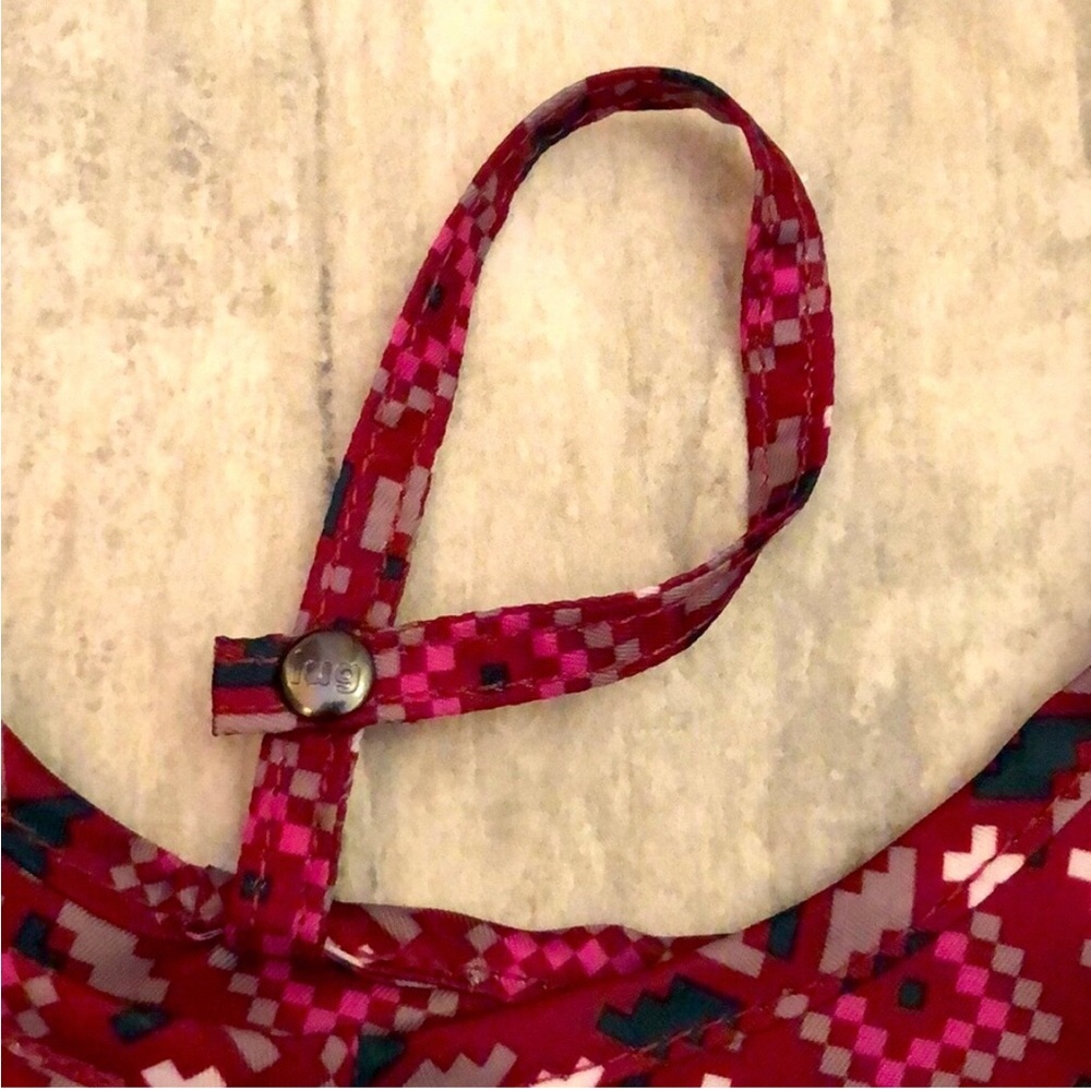 Lug Burgundy Patterned Foldable Eco Shopper Tote Bag, New Without Tags - Picture 7 of 11